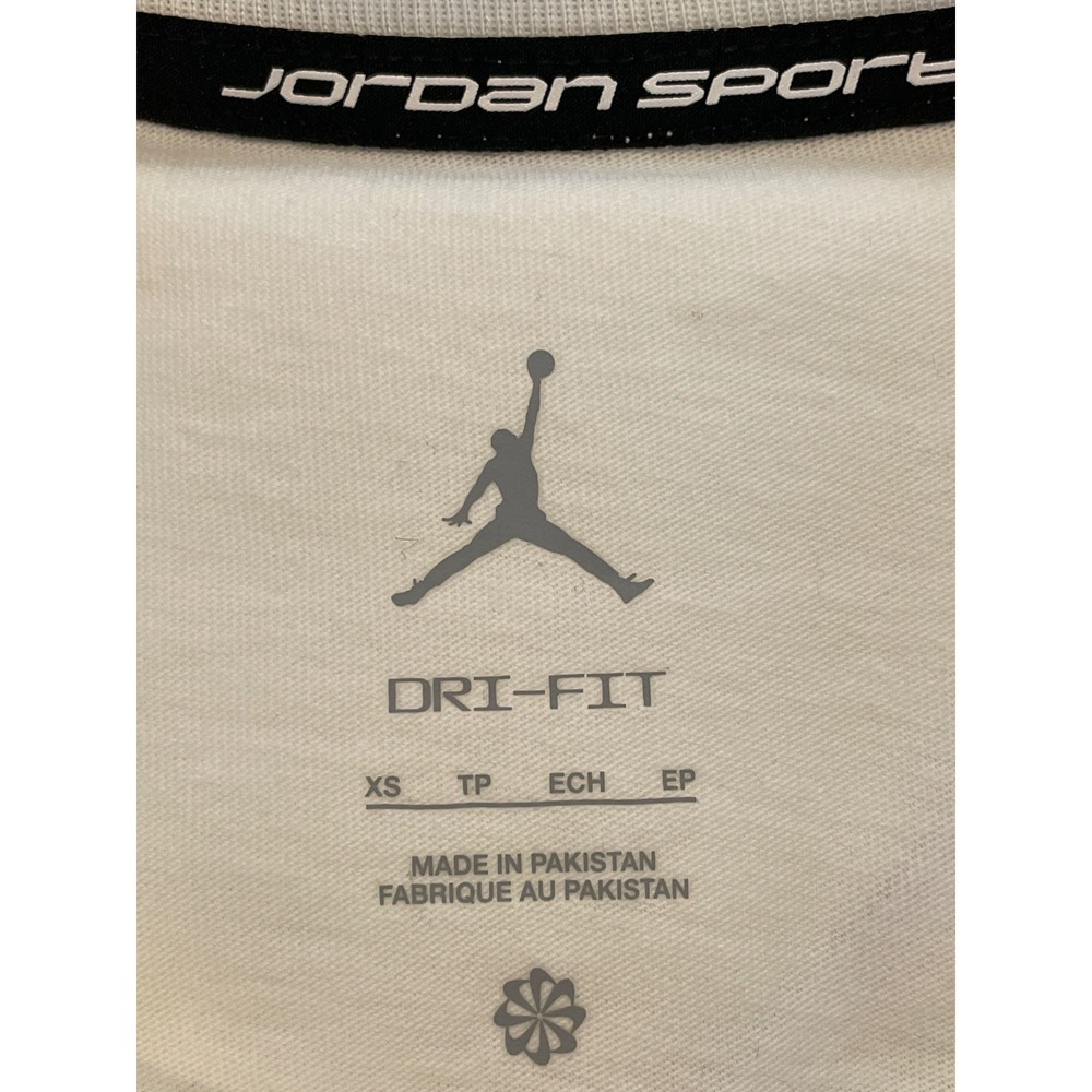 Jordan Sport Dri-FIT T-Shirt Mens XS White Abstract Back Graphic Tee Jumpman Y2k - Picture 10 of 11